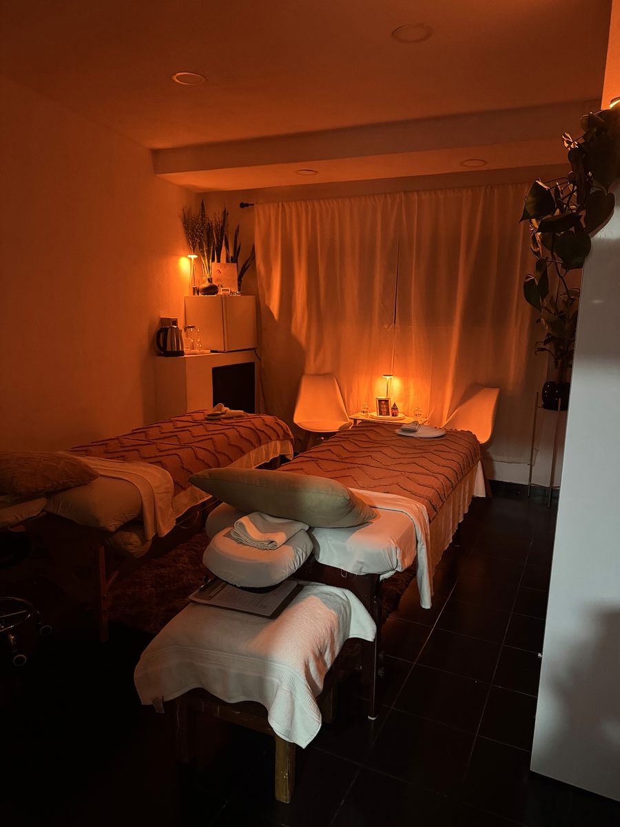 Treatment room for two in soft light